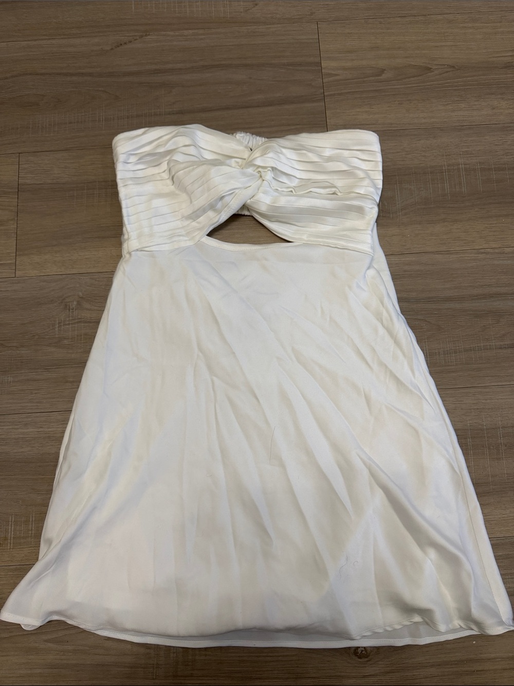 Princess Polly Strapless White Twist-Bust A-Line Dress